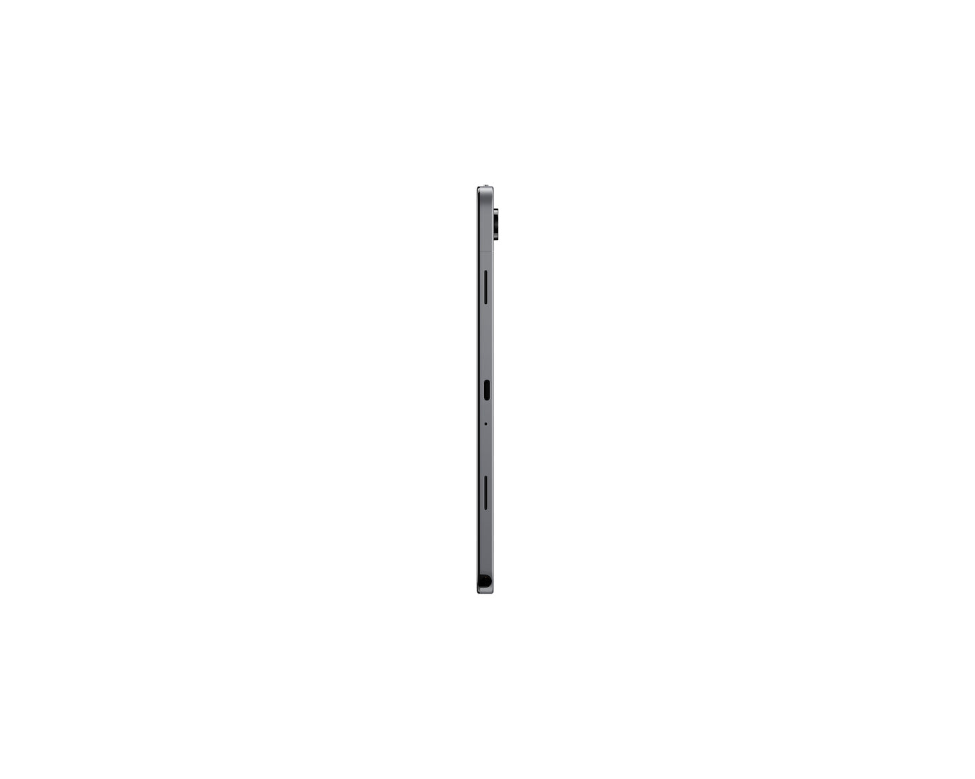 Galaxy Tab A11 Plus side profile with ports, silver edge
