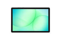 Galaxy Tab A11 Plus tablet front view with green abstract display, dark bezel