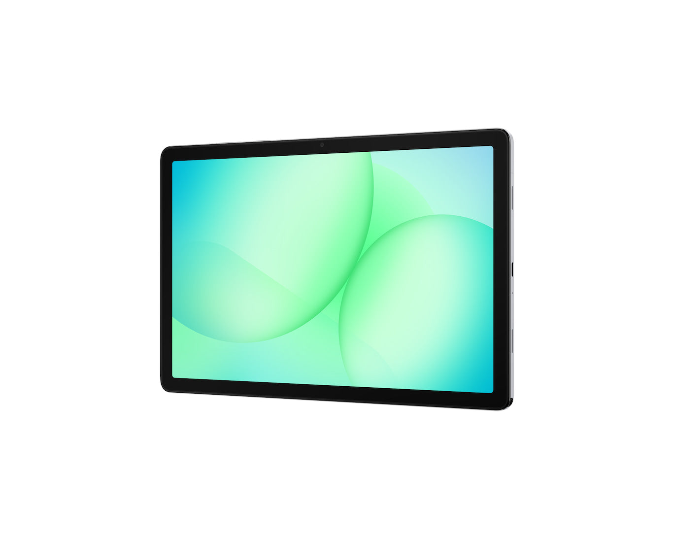 Galaxy Tab A11 Plus front view with black bezel and green display
