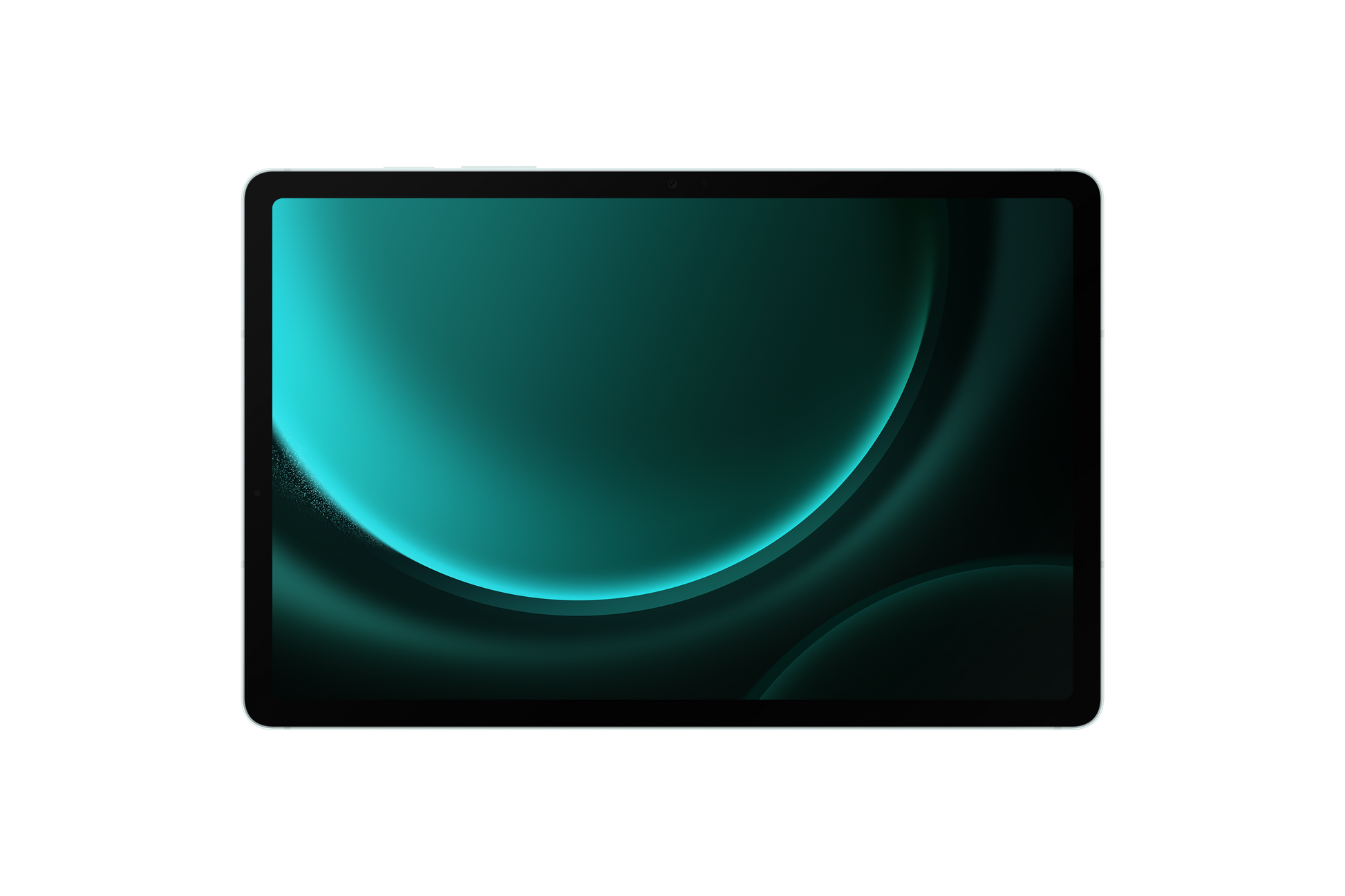Samsung Galaxy Tab S9 FE mint tablet front view with edge-to-edge display