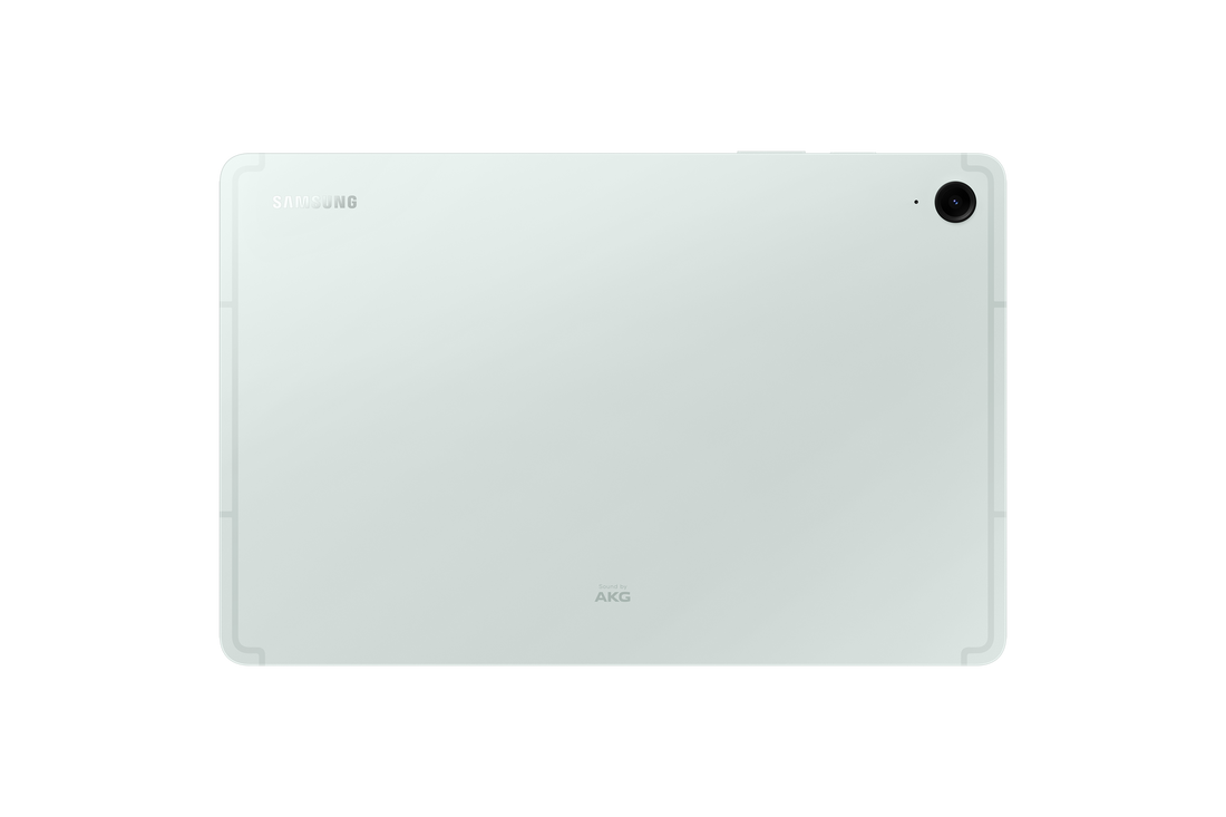 Samsung Galaxy Tab S9 FE silver/gray tablet back with camera and AKG markings
