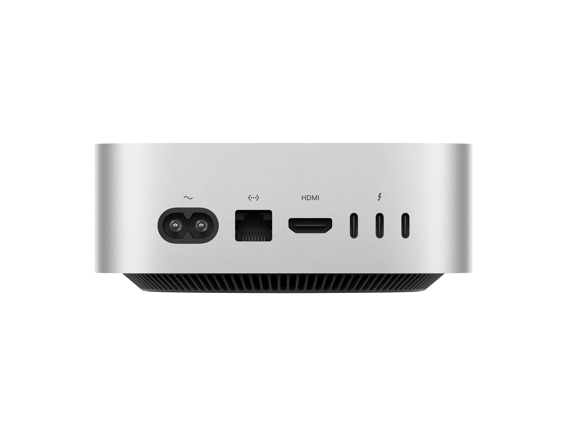 Mac mini rear ports panel with HDMI, Ethernet, and USB
