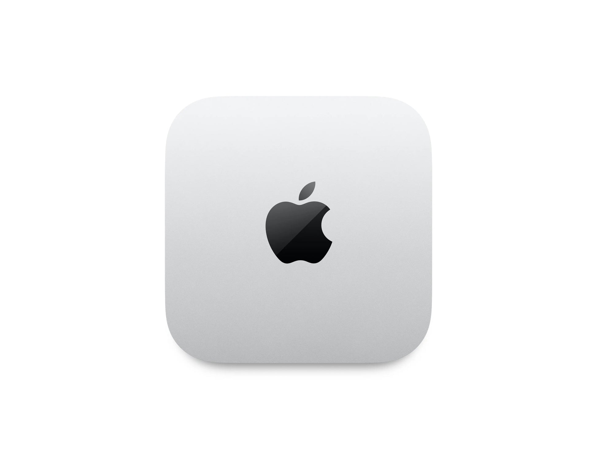Mac mini desktop with Apple logo on silver top