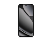 Pixel 10 Pro XL smartphone with dark front display and swirl wallpaper