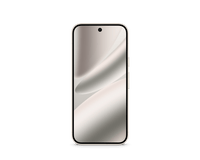 Google Pixel 10 Pro 5G phone, front view with curved display, light color
