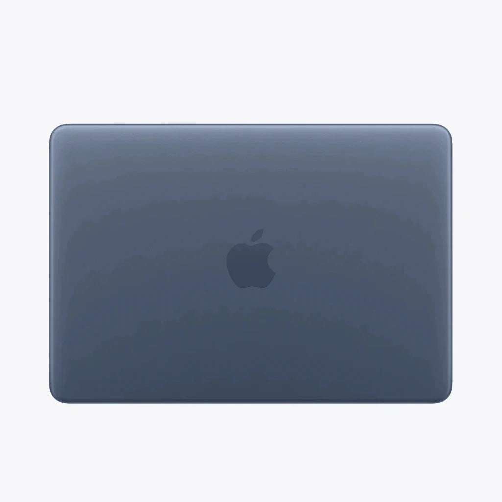 13-inch MacBook back in dark blue with centered Apple logo