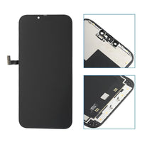iPhone 13 Pro Max screen replacement front panel with flex connector close-ups