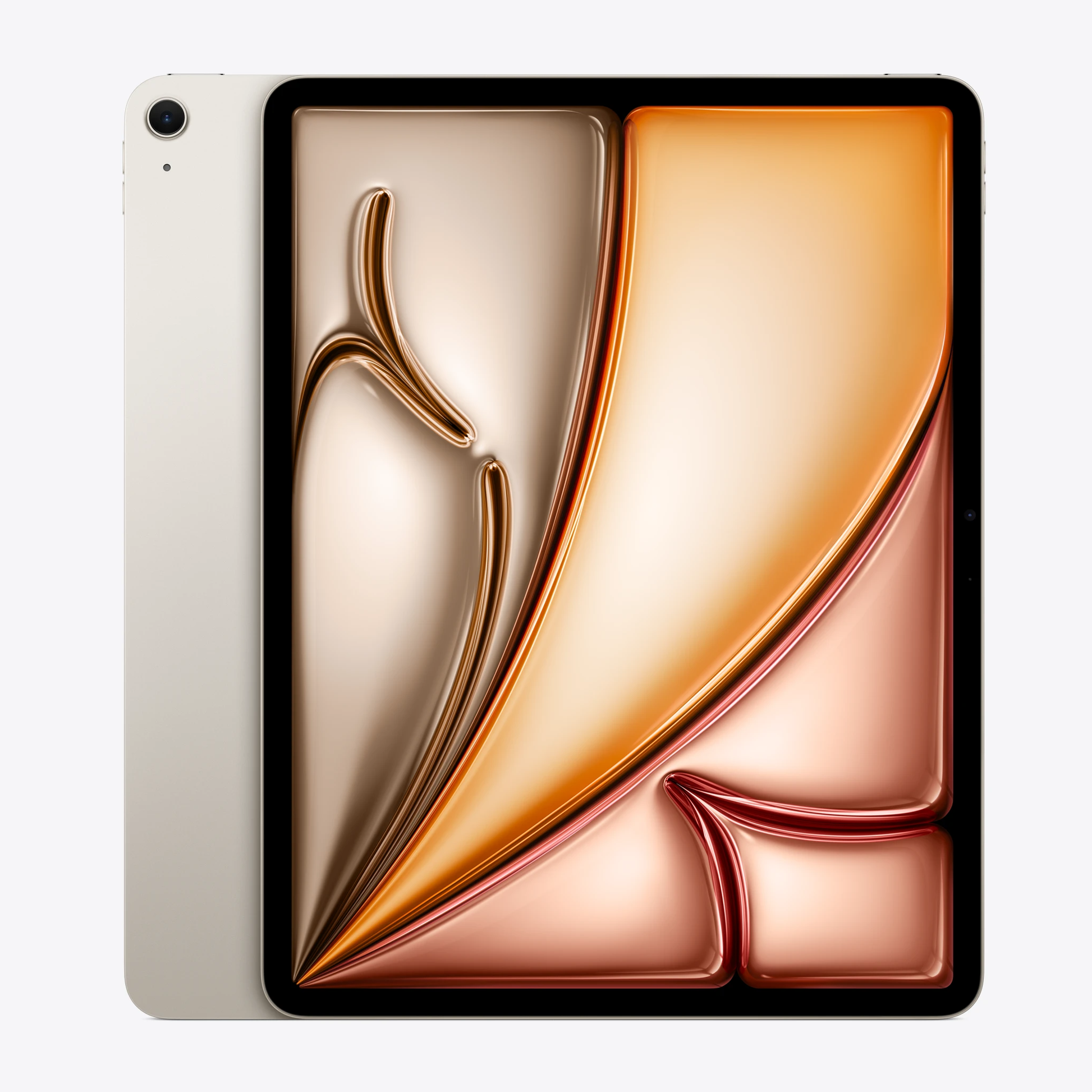 11-inch iPad Air with M3 chip, Starlight front view with screen on, Wi‑Fi tablet
