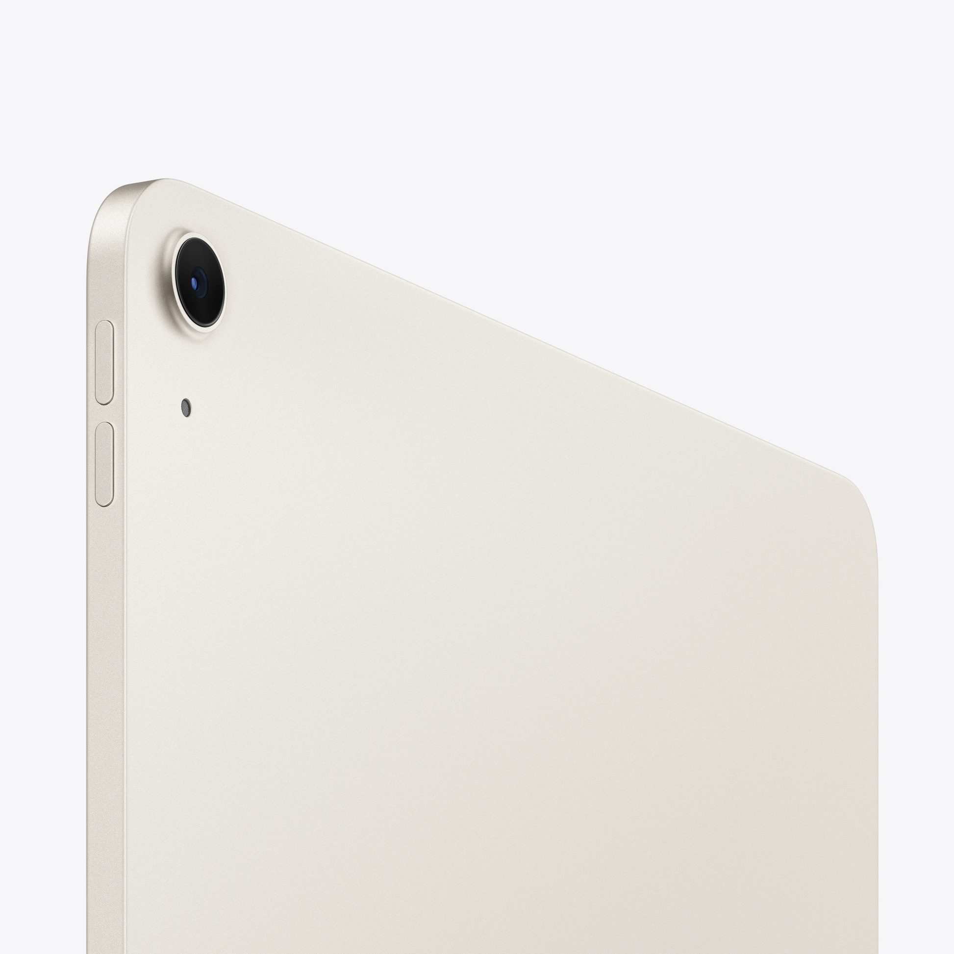 11-inch iPad Air with M3 chip, Starlight back corner and camera detail, Wi‑Fi tablet
