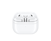 Samsung Galaxy Buds 3 open charging case with white earbuds seated inside