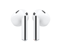 Samsung Galaxy Buds 3 white earbuds, front view with speaker grilles